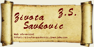 Života Savković vizit kartica
